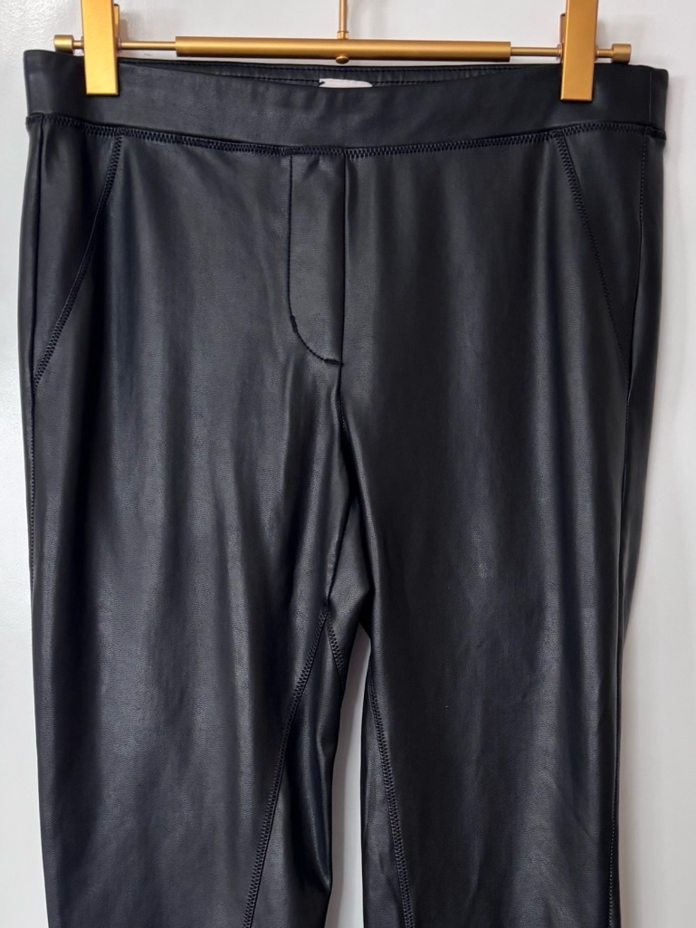 Wilfred| Aritzia| Black Faux Leather Moto Patched Leggings Pants Sz S